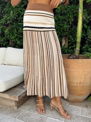 Libra Stripe Knit Maxi Skirt