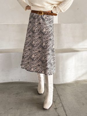 Mila Zebra Midi Skirt
