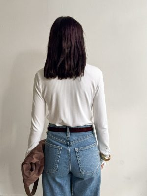 Calla Ribbed Top in White