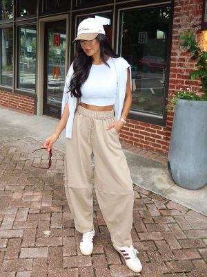 Ramona Barrel Sweatpants in Taupe
